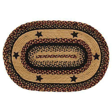 Blackberry Star Braided Rug - Oval, Bone, Heart Shape - The Fox Decor